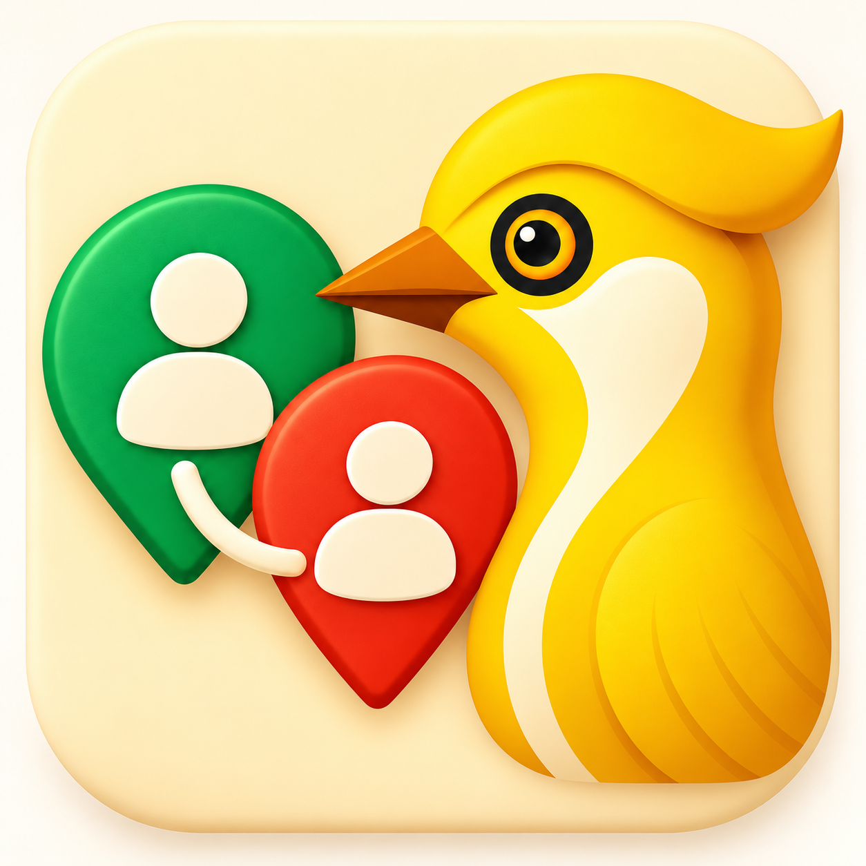 FriendPicker golden bird and friends logo